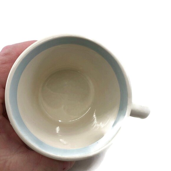 Vintage Ceramic Baby Mug with Bunny Rabbits, Nursery Babies Room Decor - Picture 5 of 9